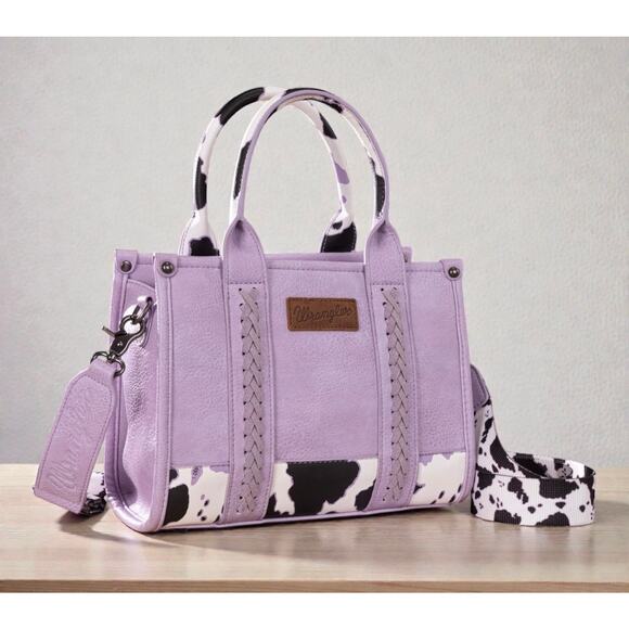Wrangler Handbags - Wrangler Cow Print Purple Tote/Crossbody Bag *NEW w/ Tag & Dustbag*